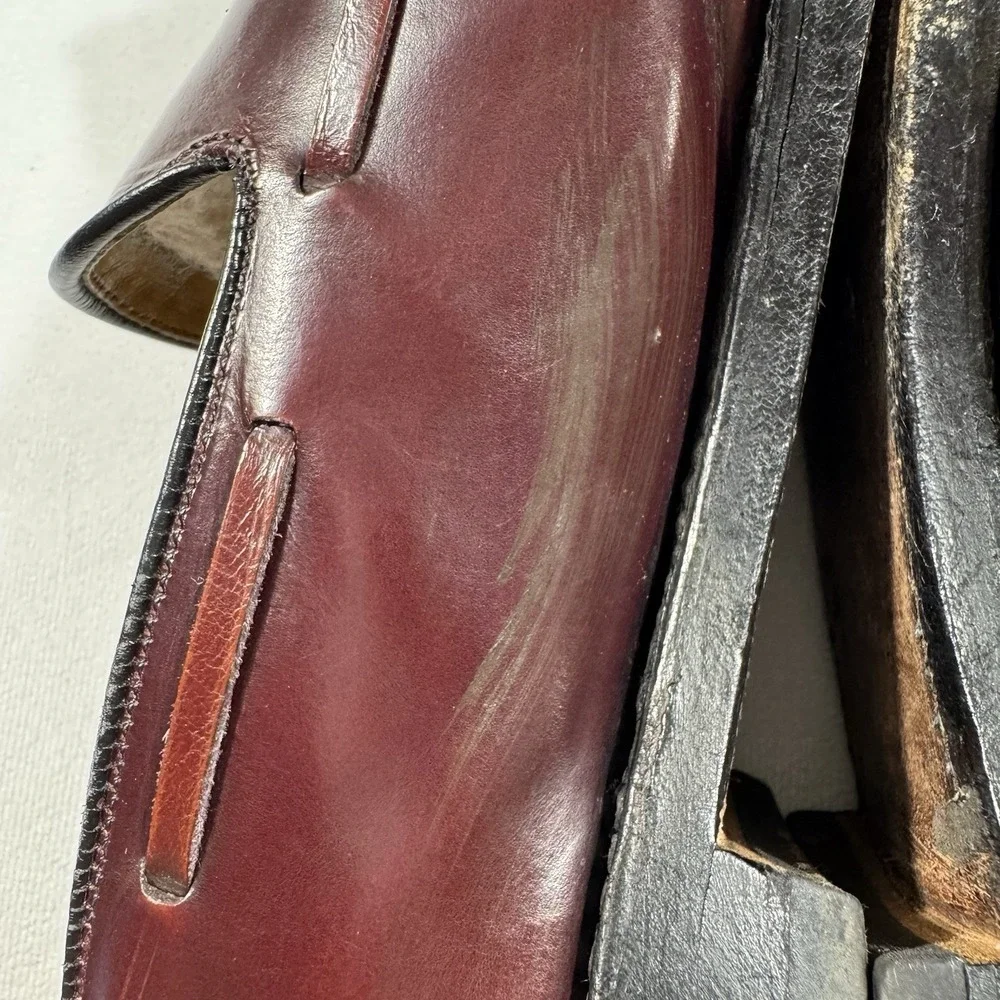 Allen Edmonds Men's Size 9 C Grayson Burgundy Leather Moc Toe Tassel Loafers USA